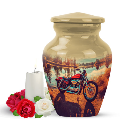 Everlasting Gold Bike Beacon Urn for Human Ashes - 10-inch, 200 cu in - Yatskia