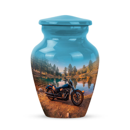 Teal Treasured Bike Cremation Urns for Human Ashes - 10-inch, 200 cu in - Yatskia