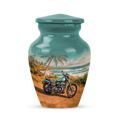 Personalized Seraphic Bike Cremation Urns - Teal 10-inch, 200 cu in - Yatskia