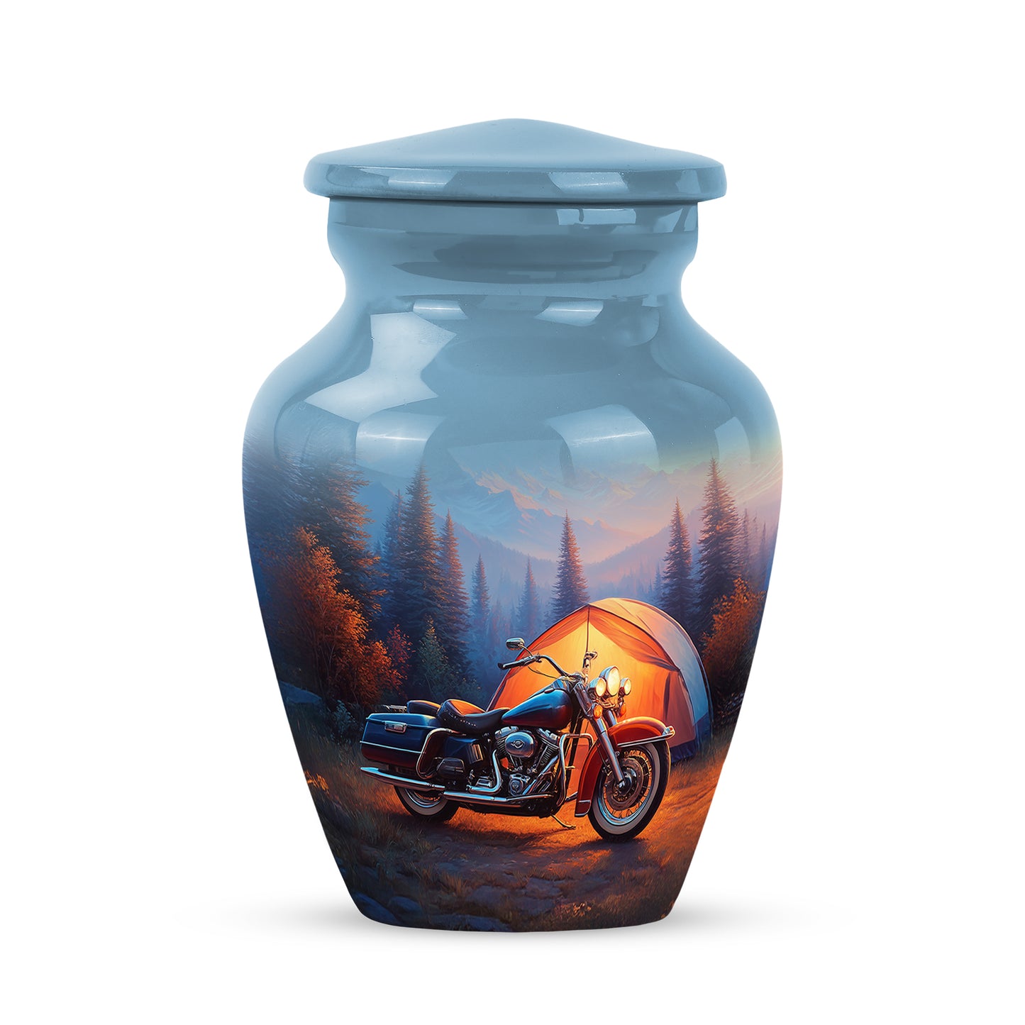 Blue Bike Promise Cremation Urns for Human Ashes - 10-inch, 200 cu in - Yatskia