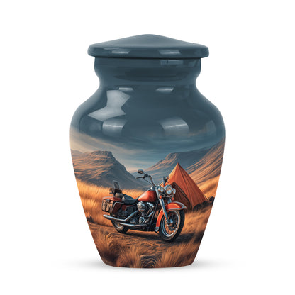 Personalized Blue Bike Cremation Urns for Ashes - Captivating 10-inch - Yatskia