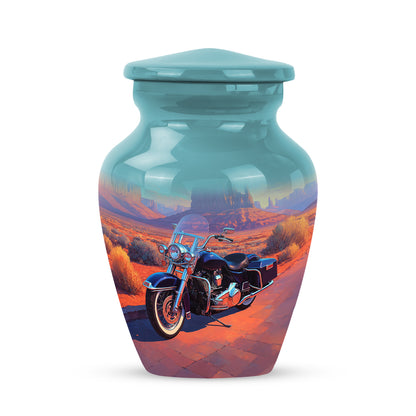 Personalized Teal Bike Cremation Urns for Ashes - Captivating 10-inch - Yatskia