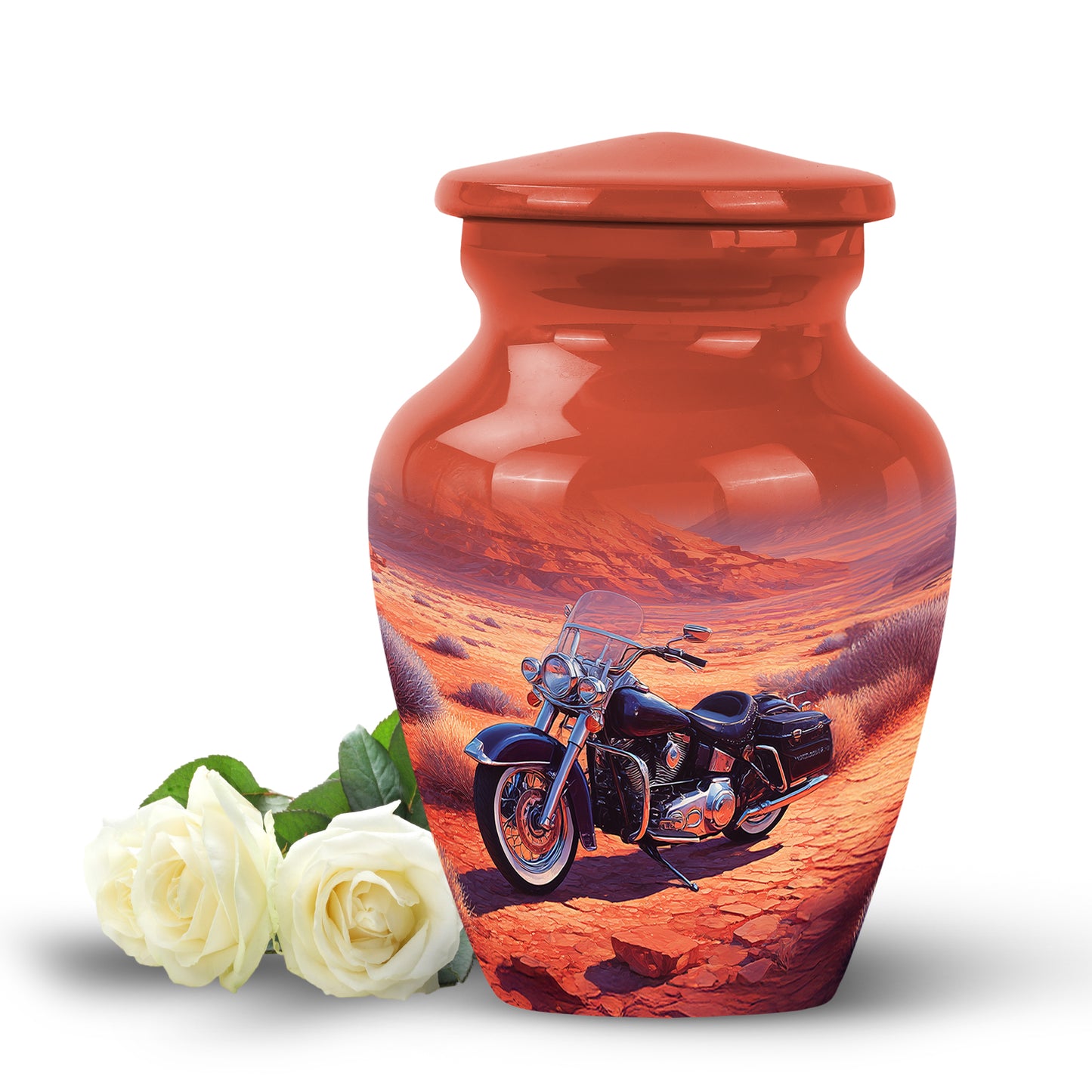 Personalized Bike Cremation Urns - Eminent Red 10-inch, 200 cu in - Yatskia