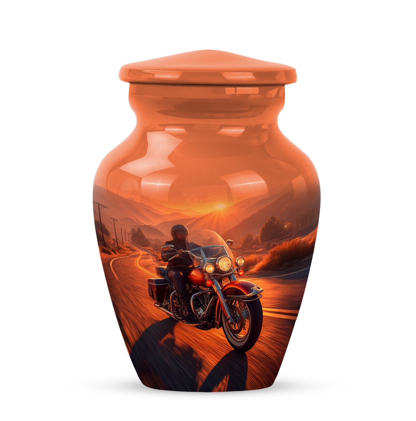 Timeless Gold Bike Cremation Urn for Ashes - 10-inch, 200 cu in - Yatskia