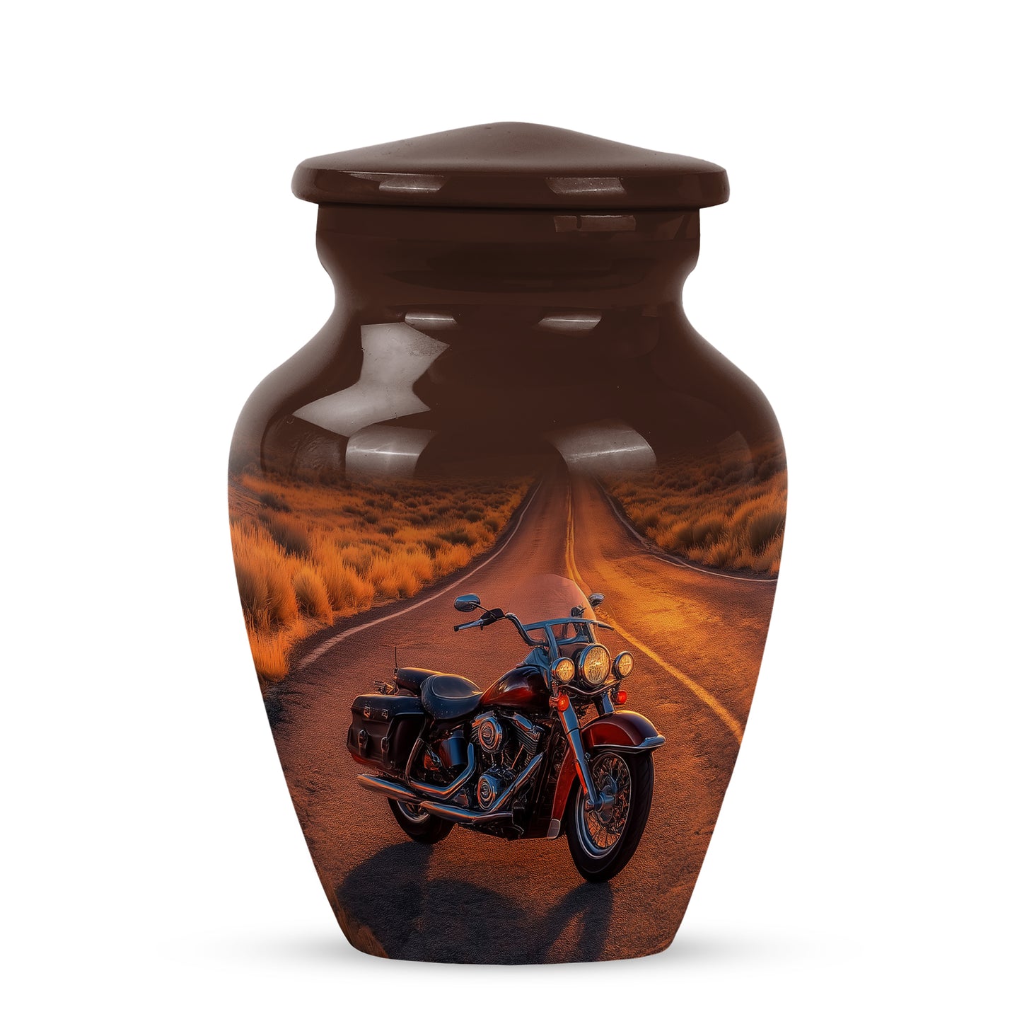 Personalized Bike Cremation Urns - Soothing Red 10-inch, 200 cu in - Yatskia