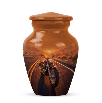 Gold Bike Heritage Cremation Urns for Human Ashes - 10-inch, 200 cu in - Yatskia