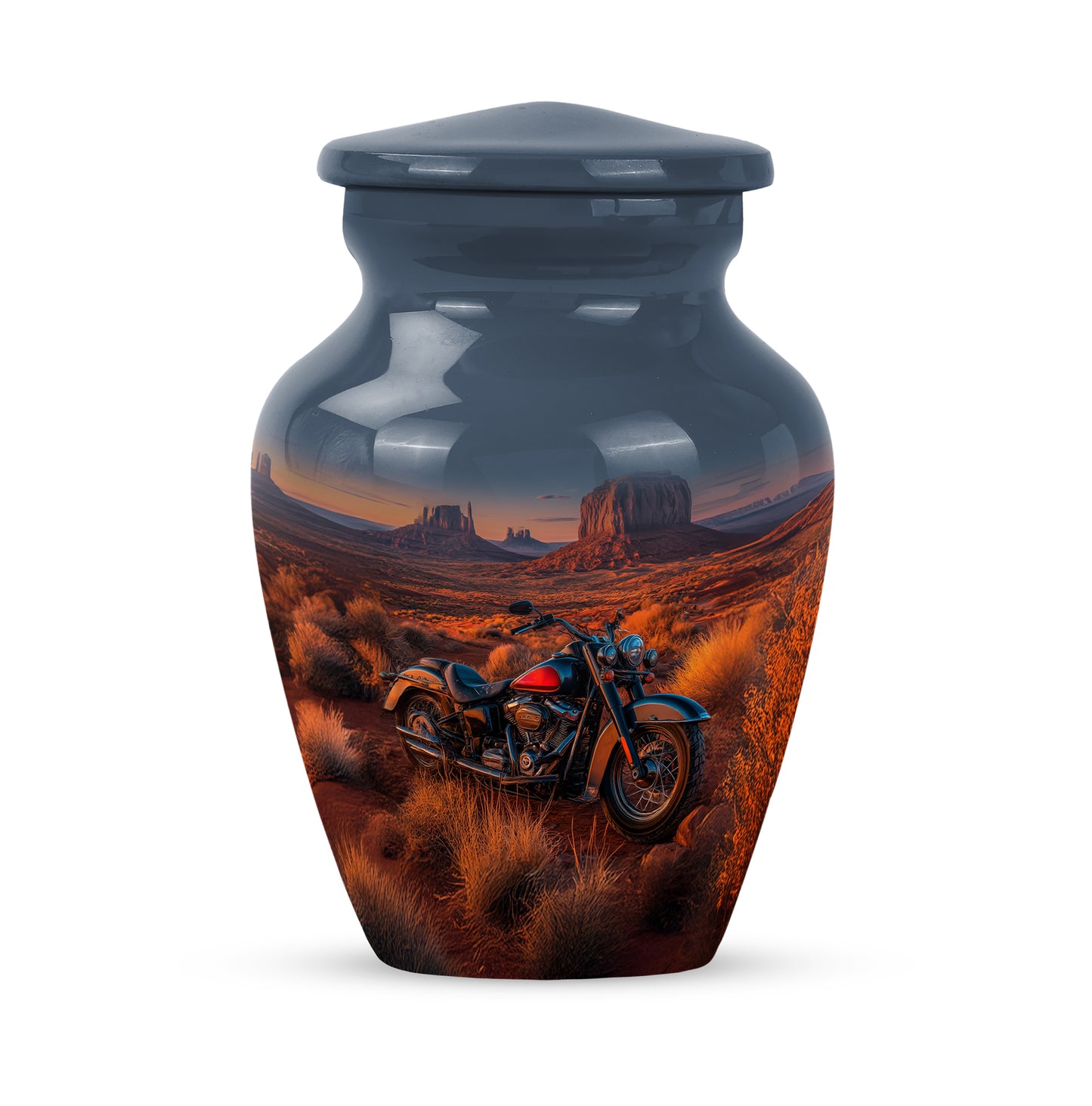 Blue Beloved Bike Cremation Urns for Human Ashes - 10-inch, 200 cu in - Yatskia
