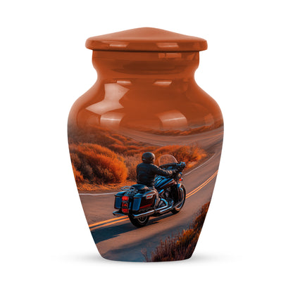 Personalized Bike Cremation Urns - Wondrous Gold 10-inch, 200 cu in - Yatskia