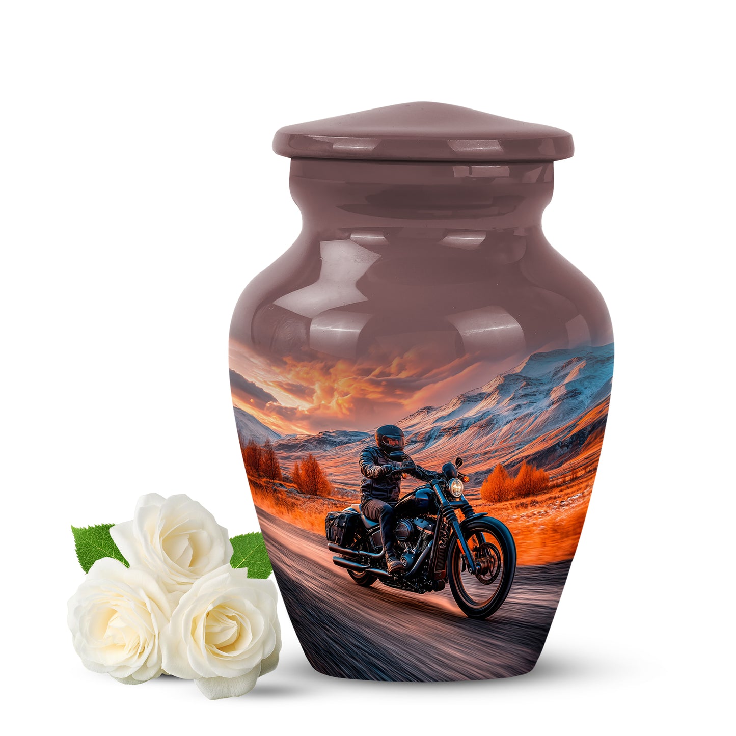 Personalized Red Bike Cremation Urns for Ashes - Majestic 10-inch - Yatskia