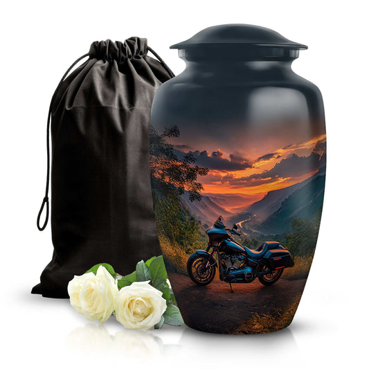 Motorcycle Cremation Urn – Sunset Mountain Large Urns For Female & Male