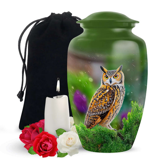 Owl Cremation Urn for Memorial Ceremony – Green Memorial Keepsakes For Ashes