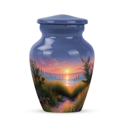Personalized Beach Cremation Urns - Tranquil Blue 10-inch, 200 cu in - Yatskia