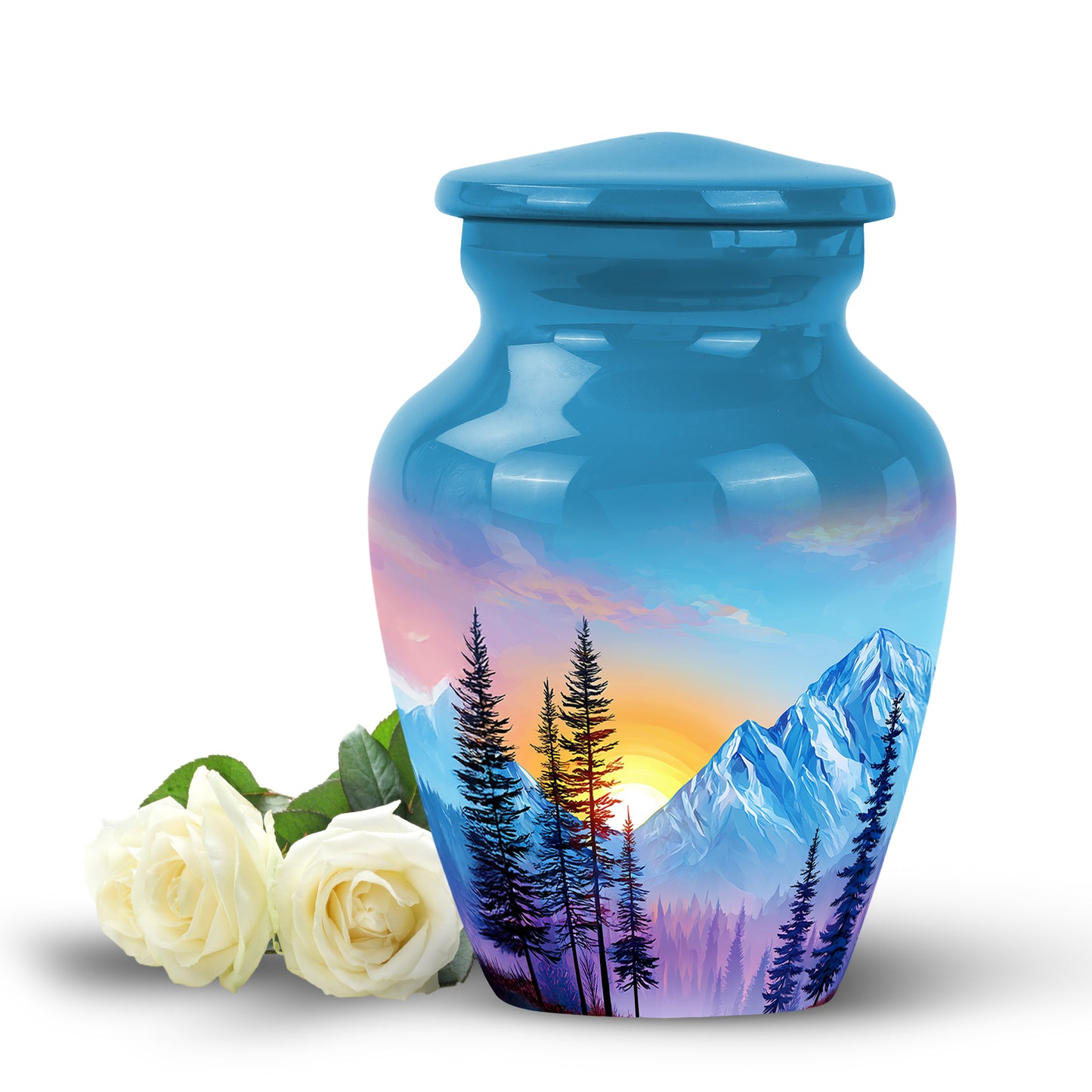 Personalized Beach Cremation Urns - Soothing Blue 10-inch, 200 cu in - Yatskia