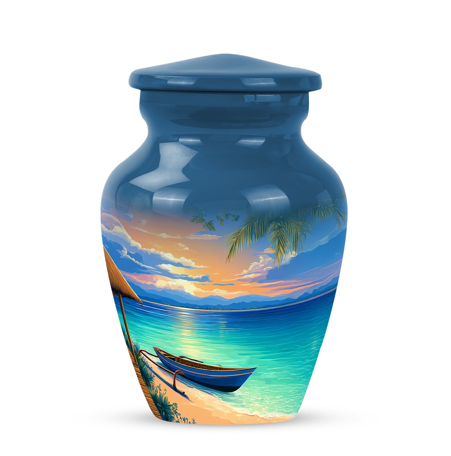Blessed Beach Cremation Urns for Human Ashes - Blue 10-inch - Yatskia