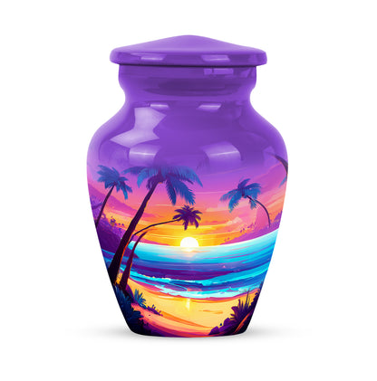 Illustrious Beach Memorial Cremation Urns - Purple 10-inch, 200 cu in - Yatskia