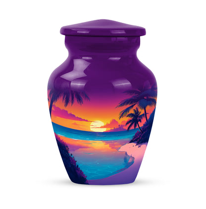 Personalized Beach Cremation Urns - Wondrous Purple 10-inch, 200 cu in - Yatskia