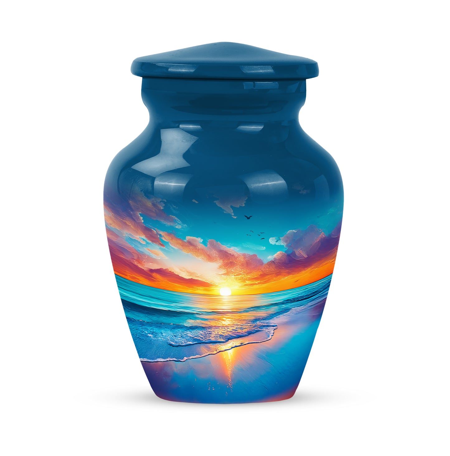 Blue Beach Sentinel Cremation Urns for Human Ashes - 10-inch, 200 cu in - Yatskia