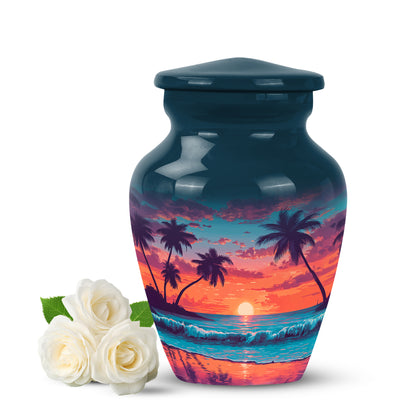 Blue Beach Cremation Urns - Honored Haven 10-inch, 200 cu in - Yatskia