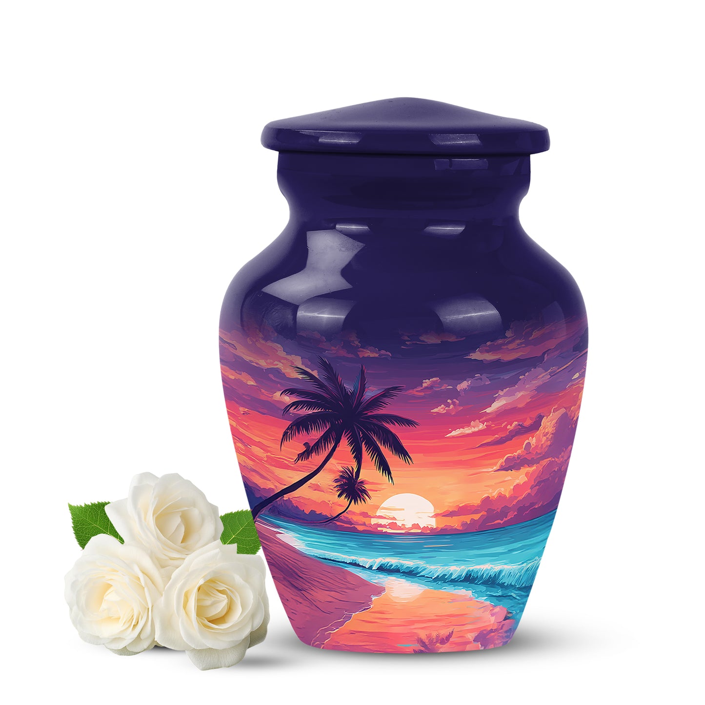 Blue Beach Cremation Urns - Imperial Tribute 10-inch, 200 cu in - Yatskia