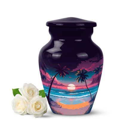Purple Sacred Beach Cremation Urns for Human Ashes - 10-inch, 200 cu in - Yatskia
