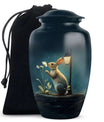Bunny Cremation Urn for Adult Human Ashes - White Rabbit Burial Urns For Ground