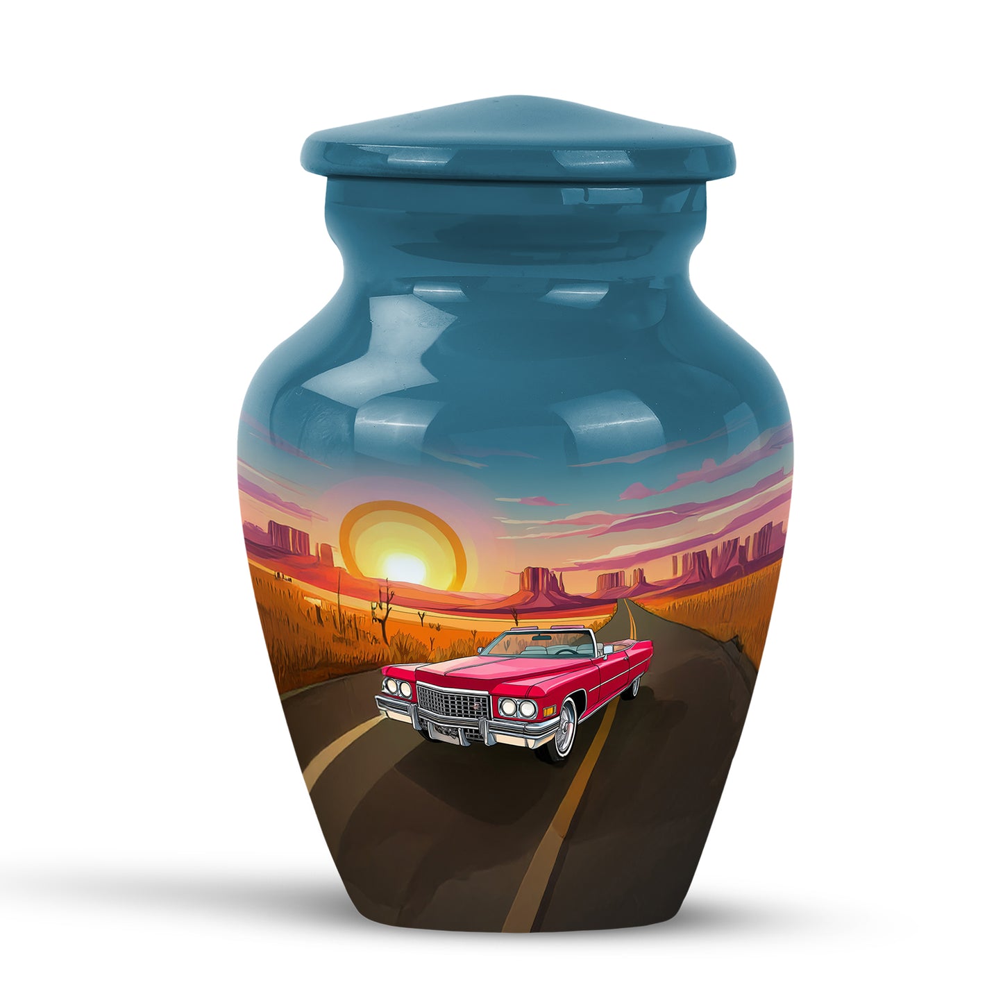 Personalized Eternal Car Cremation Urns - Blue 10-inch, 200 cu in - Yatskia