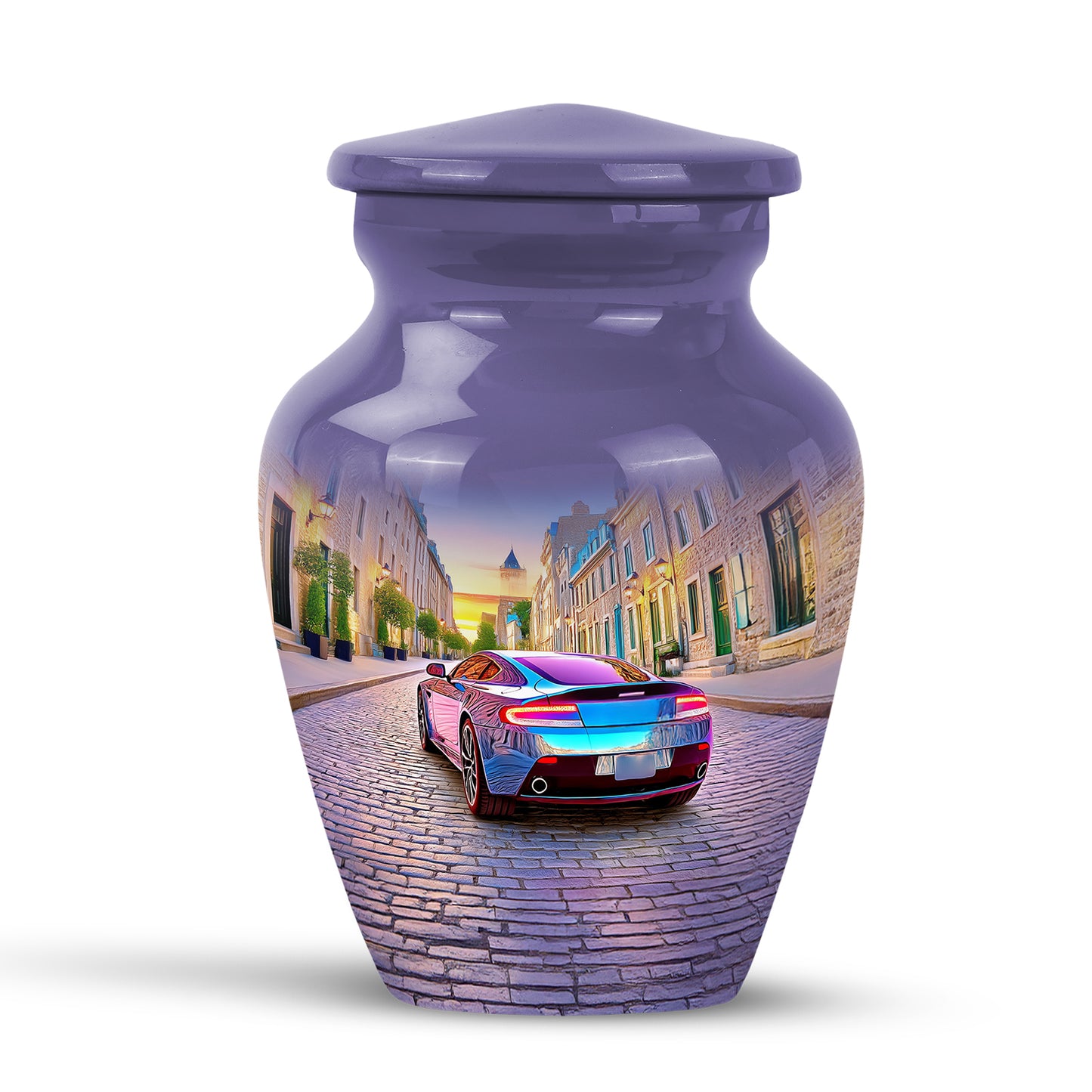 Personalized Elegant Car Cremation Urns - Blue 10-inch, 200 cu in - Yatskia