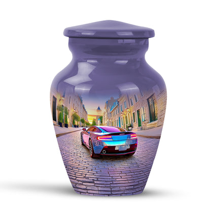 Personalized Elegant Car Cremation Urns - Blue 10-inch, 200 cu in - Yatskia