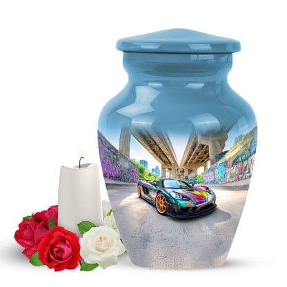 Blue Serene Car Memorial Urn for Ashes - Yatskia