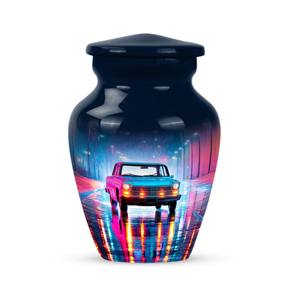 Blue Car Honor Cremation Urns for Human Ashes - 10-inch, 200 cu in - Yatskia