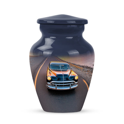 Inspiring Blue Car Passage Urn for Human Ashes - 10-inch, 200 cu in - Yatskia