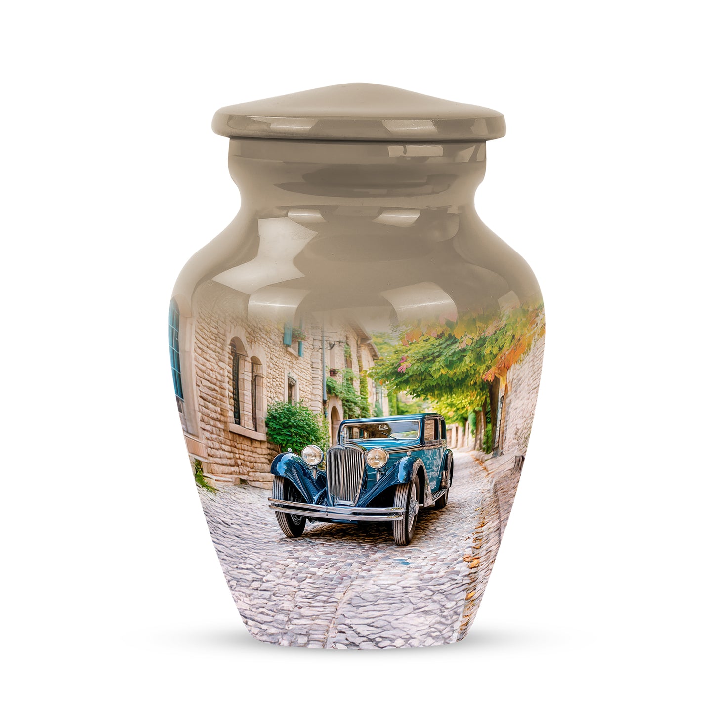 Stunning Gold Car Farewell Urn for Human Ashes - 10-inch, 200 cu in - Yatskia