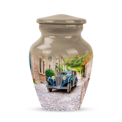 Stunning Gold Car Farewell Urn for Human Ashes - 10-inch, 200 cu in - Yatskia