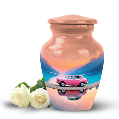 Personalized Red Sovereign Car Cremation Urns for Human Ashes - 10-inch, 200 cu in - Yatskia