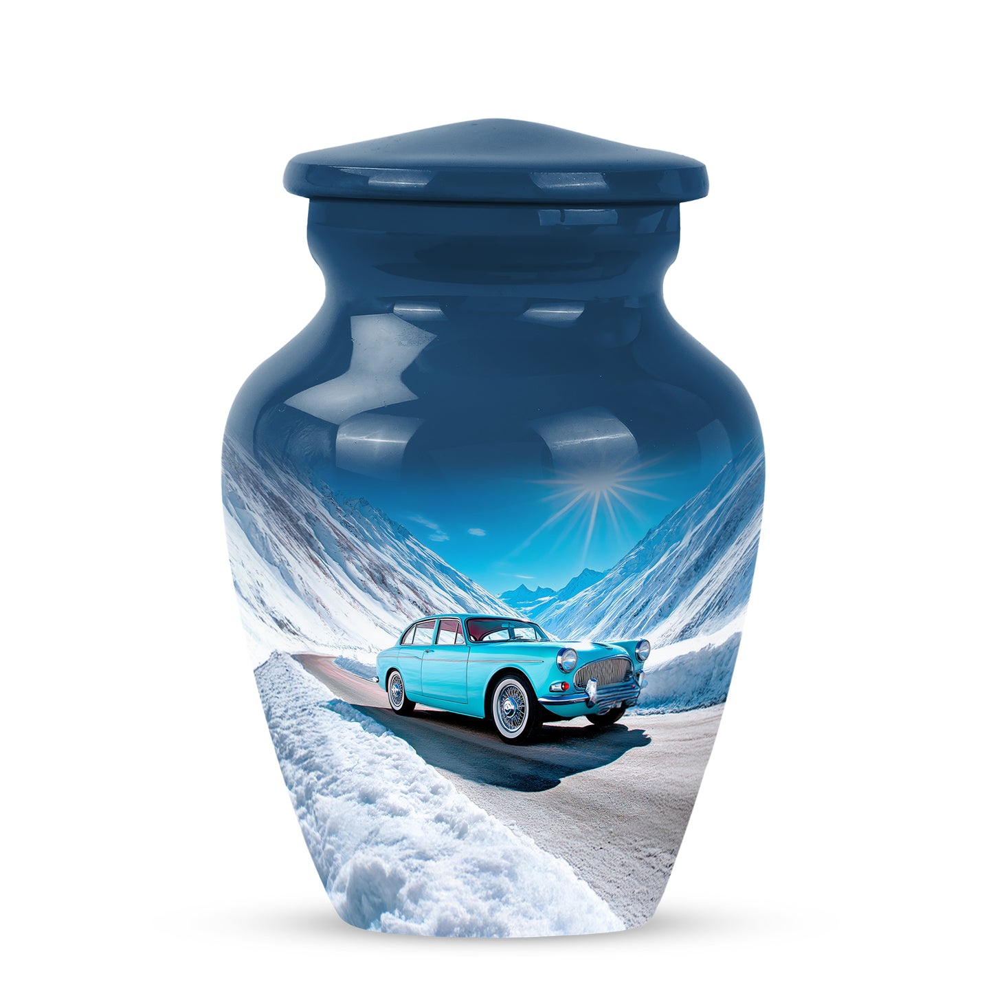 Hallowed Car Cremation Urns for Human Ashes - Blue 10-inch - Yatskia