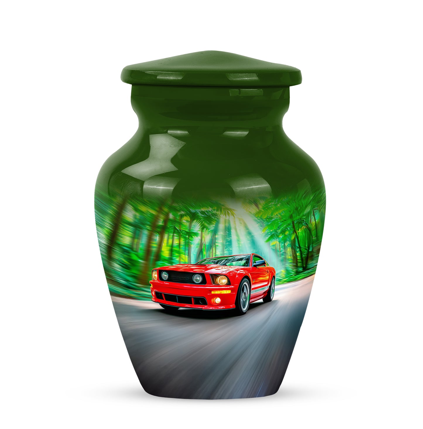Ethereal Car Memorial Cremation Urns - Green 10-inch, 200 cu in - Yatskia