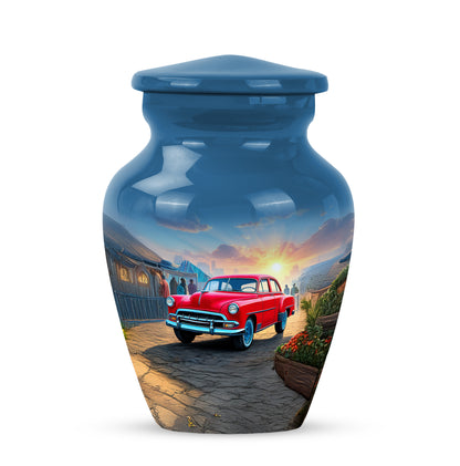 Personalized Car Cremation Urns - Wondrous Blue 10-inch, 200 cu in - Yatskia
