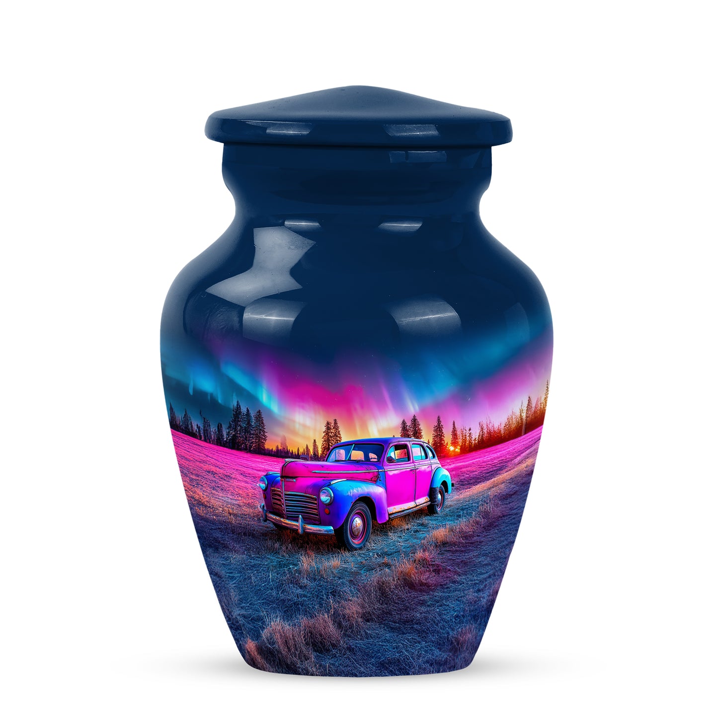 Blue Serene Car Memorial Urn for Ashes - 10-inch, 200 cu in - Yatskia