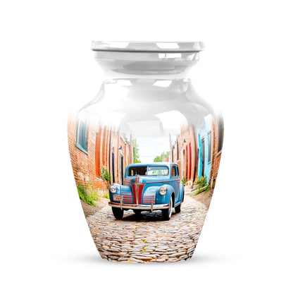 Personalized Silver Car Cremation Urns for Ashes - Captivating 10-inch - Yatskia