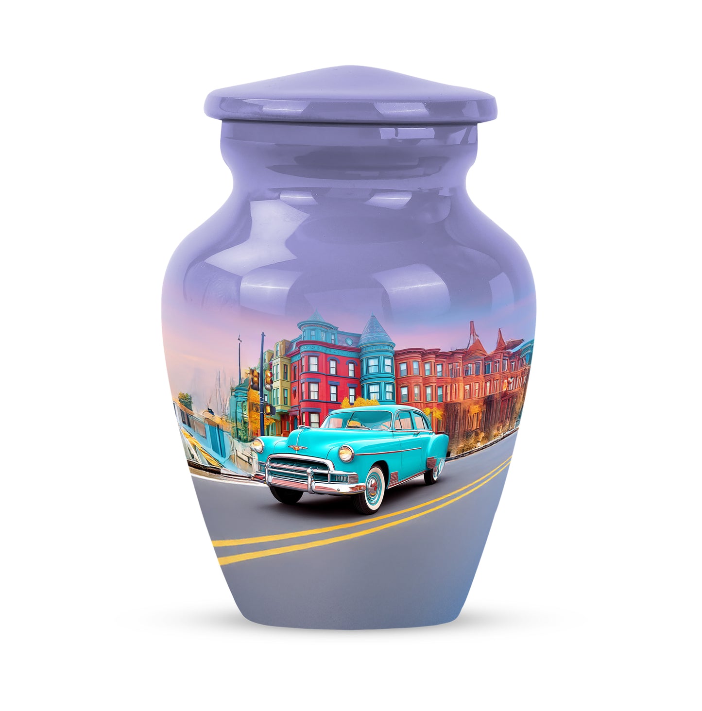 Blue Sacred Car Cremation Urns for Human Ashes - 10-inch, 200 cu in - Yatskia