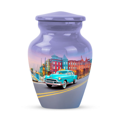 Blue Sacred Car Cremation Urns for Human Ashes - 10-inch, 200 cu in - Yatskia