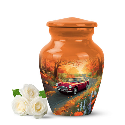 Personalized Gold Heavenly Car Cremation Urns for Human Ashes - 10-inch, 200 cu in - Yatskia