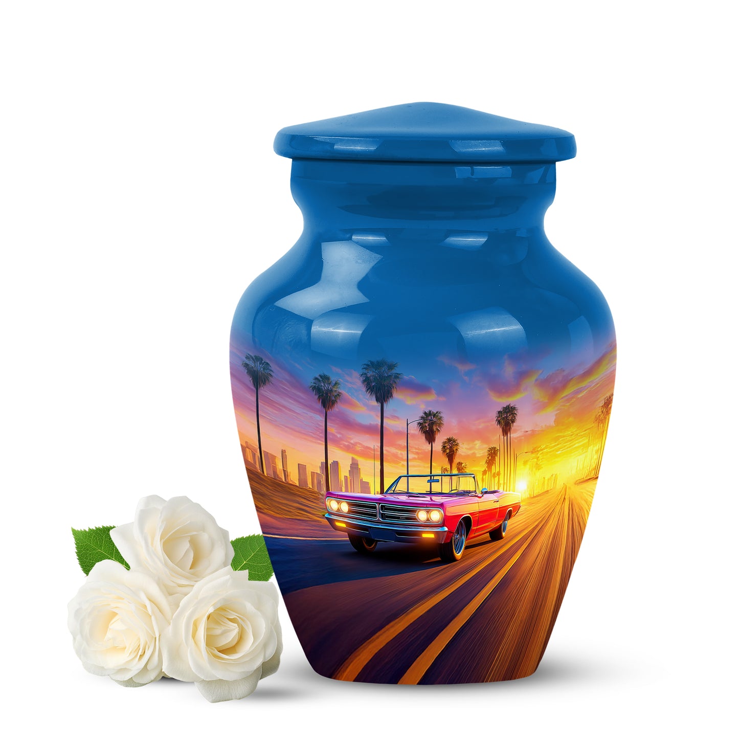 Blessed Car Cremation Urns for Human Ashes - Blue 10-inch - Yatskia