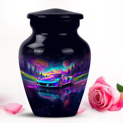 Personalized Blue Sovereign Car Cremation Urns for Human Ashes - 10-inch, 200 cu in - Yatskia