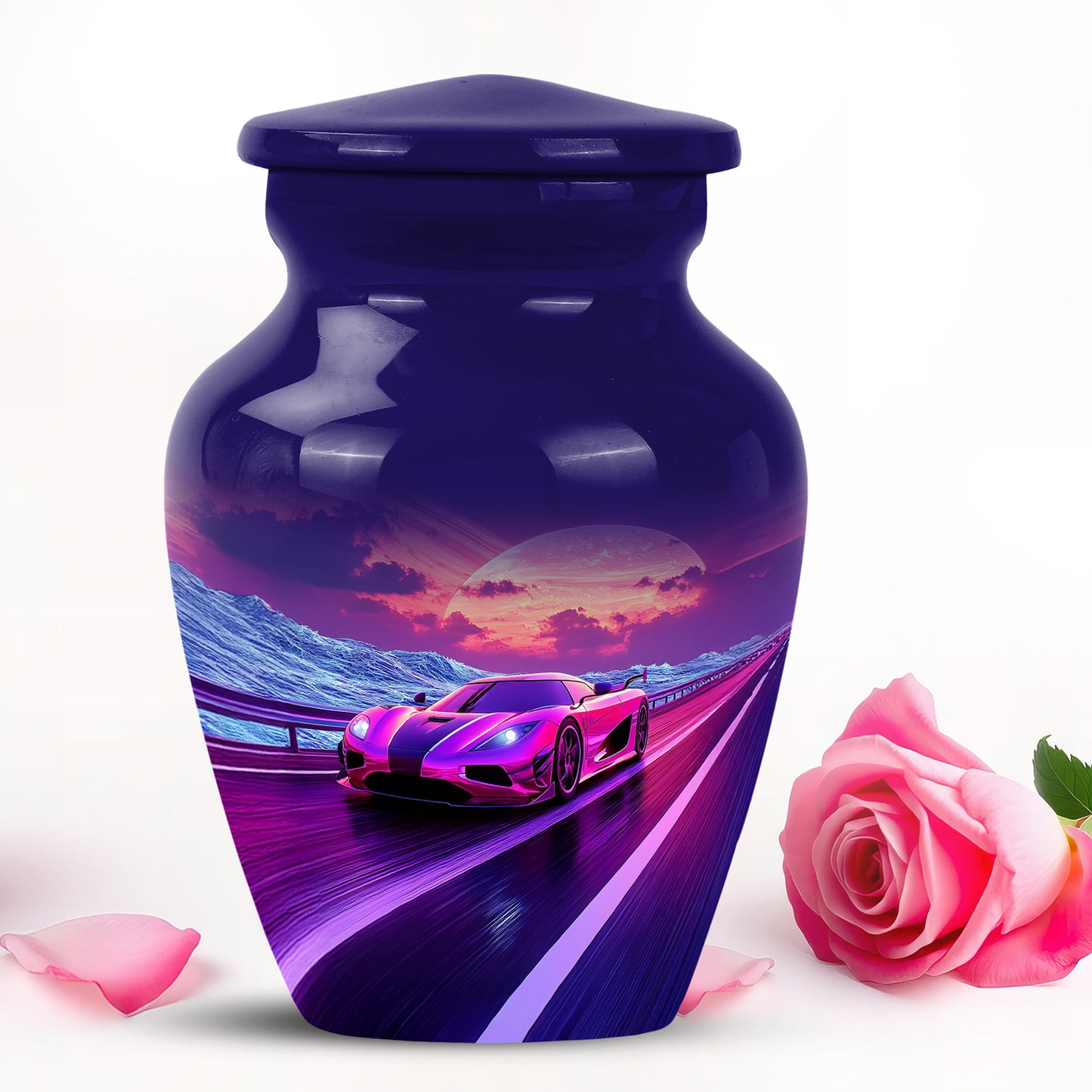 Personalized Seraphic Car Cremation Urns - Blue 10-inch, 200 cu in - Yatskia