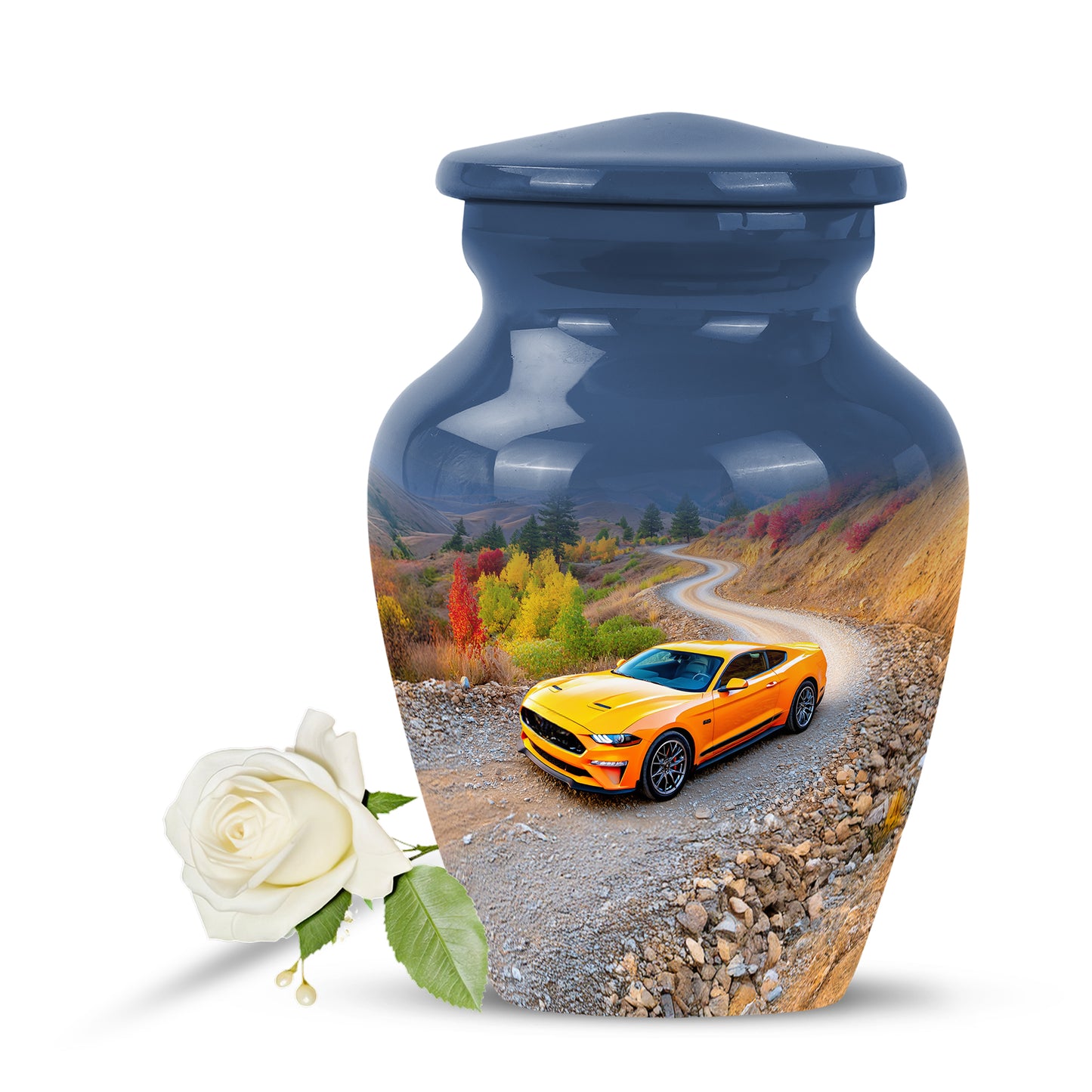 Personalized Car Cremation Urns - Tranquil Blue 10-inch, 200 cu in - Yatskia
