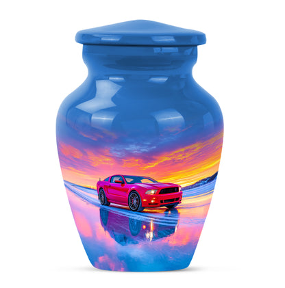 Blue Comforting Car Memorial Urn for Ashes - 10-inch, 200 cu in - Yatskia
