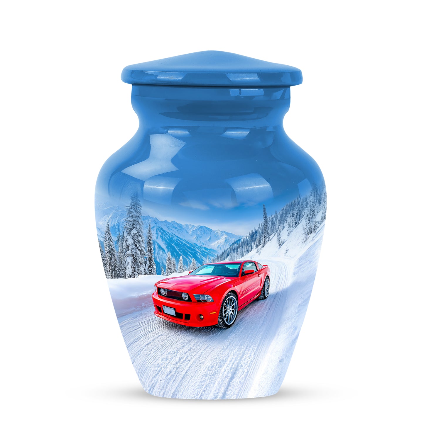 Blessed Car Cremation Urns for Human Ashes - Blue 10-inch - Yatskia