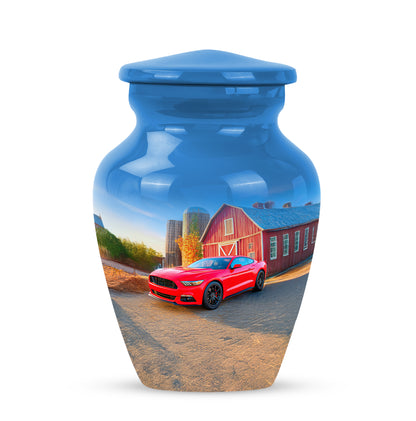 Blue Serene Car Memorial Urn for Ashes - 10-inch, 200 cu in - Yatskia