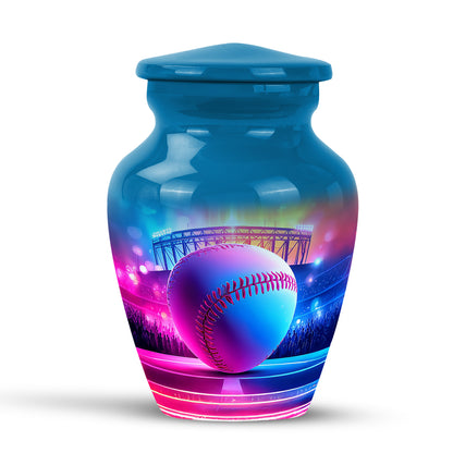Blue Baseball Cremation Urns - Imperial Reflection 10-inch, 200 cu in - Yatskia